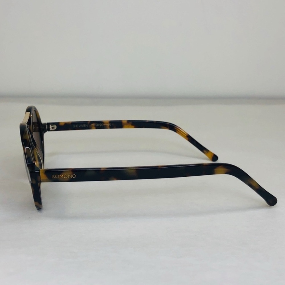 Tortoise Shell Round Sunglasses NEW KOMONO The Vivien Brown Gold - Picture 9 of 10